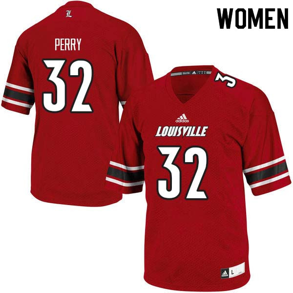Women Louisville Cardinals #32 Senorise Perry College Football Jerseys Sale-Red